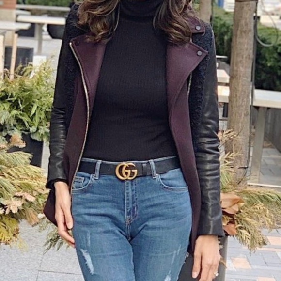 ALL SAINTS -  Leather & Wool Biker Jacket - Picture 1 of 6